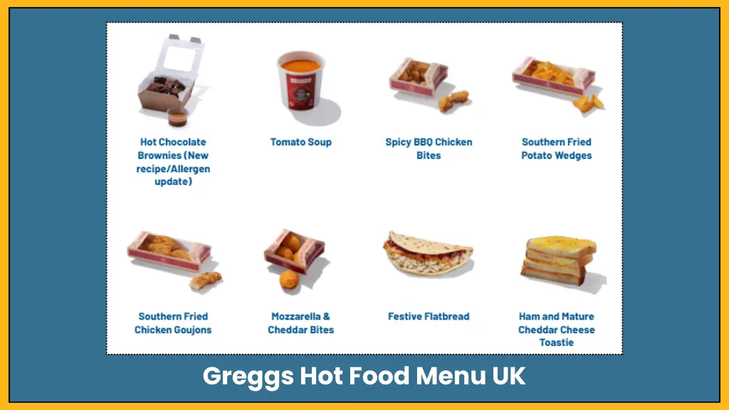 Greggs Hot Food Menu UK