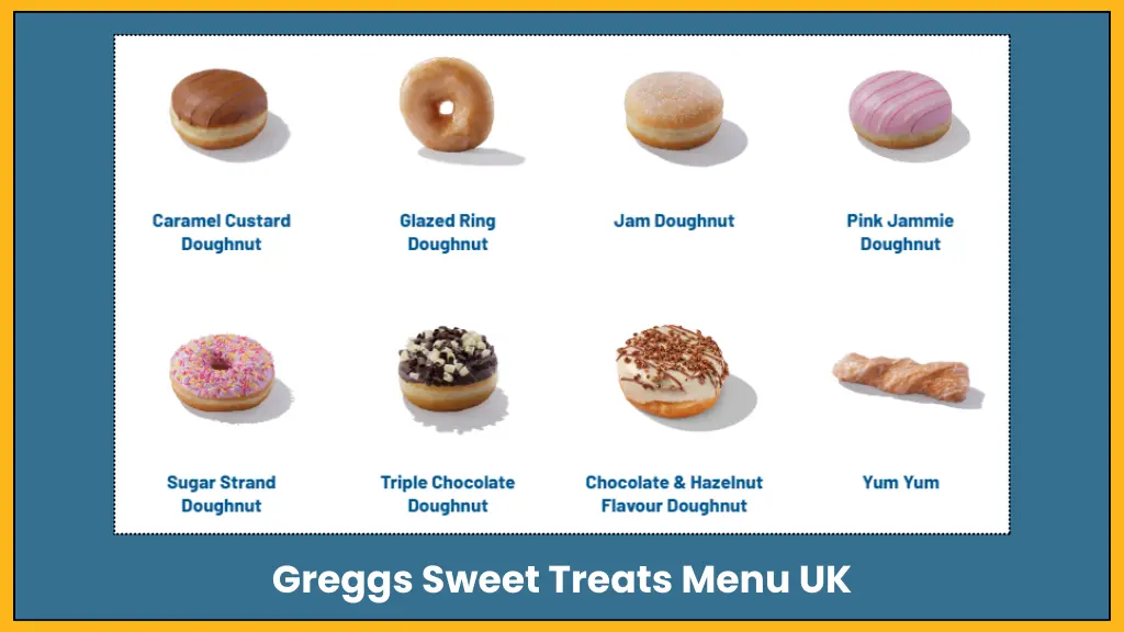 Greggs Sweet Treats Menu UK